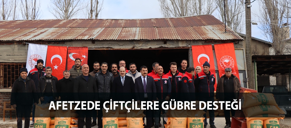 Afetzede çiftçilere gübre desteği