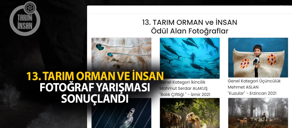 13. Tarım Orman ve İnsan Fotoğraf Yarışması sonuçlandı