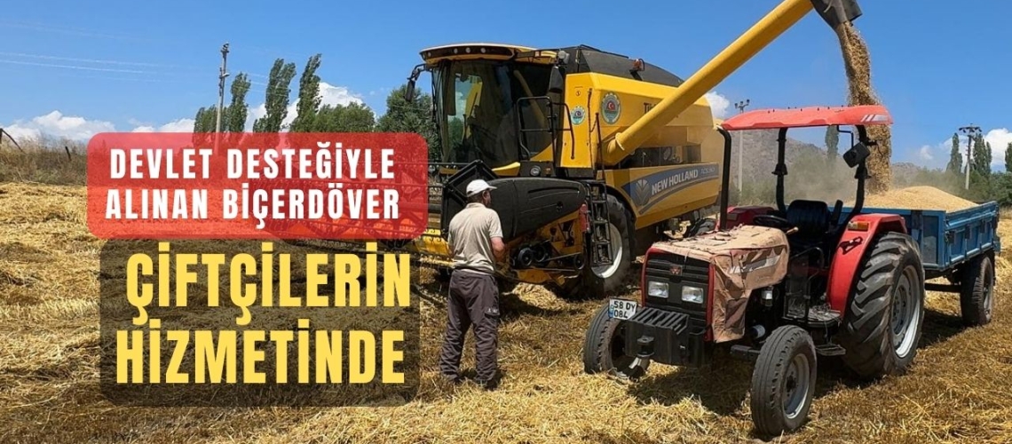 Devlet desteğiyle alınan biçerdöver çiftçilerin hizmetinde