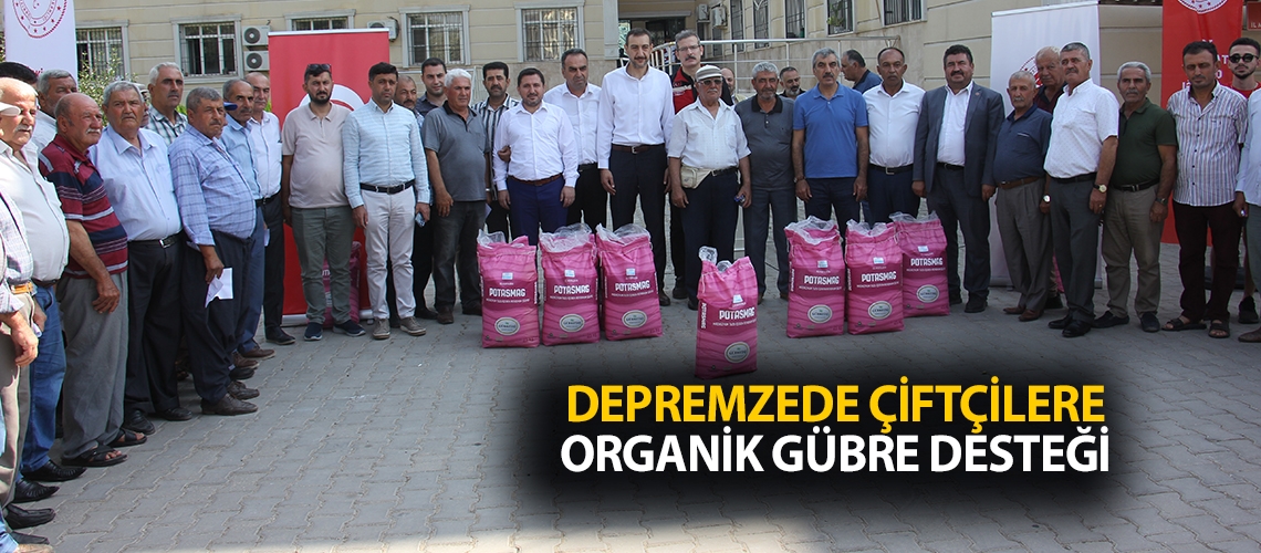 Depremzede çiftçilere organik gübre desteği