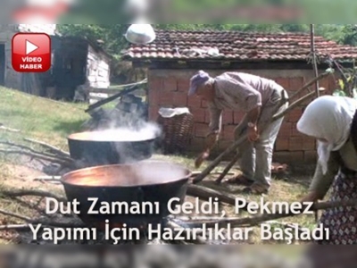 Geleneksel yöntemlerle dut pekmezi yapılıyor