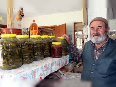 Çubuk turşusunun püf noktalarını öğretiyor