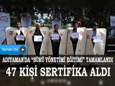 Adıyaman'da Sürü Yönetimi Eğitimi sertifika töreni