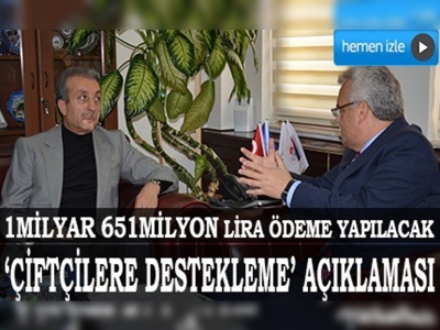 Mayısta çiftçilere 1 milyar 651 milyon lira ödeme yapılacak