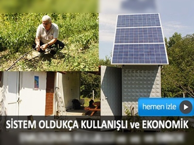 Güneş enerjisiyle sulama yapıyor