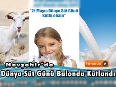 Sıcak hava balonunda ''Dünya Süt Günü'' kutlaması