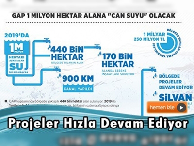 GAP 1 milyon hektar alana ''can suyu'' olacak