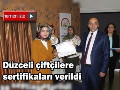 Düzce'de çiftçi kursları sertifika dağıtım töreni düzenlendi