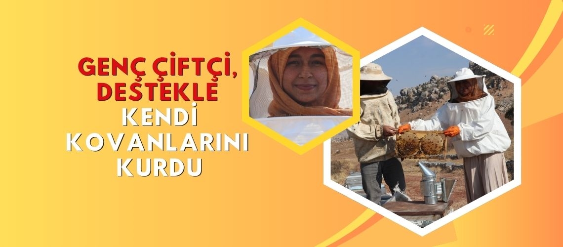 Genç çiftçi, destekle kendi kovanlarını kurdu