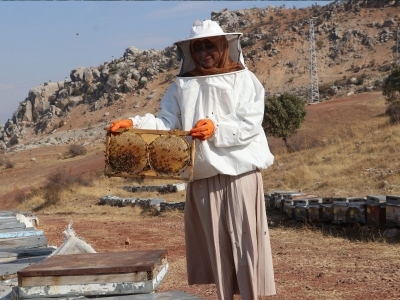 Genç çiftçi, destekle kendi kovanlarını kurdu