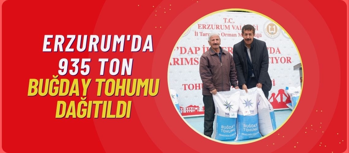 Erzurum'da 935 ton buğday tohumu dağıtıldı