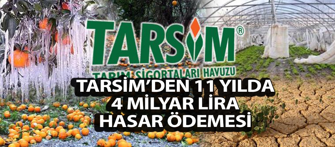 TARSİM’den 11 yılda 4 milyar lira hasar ödemesi