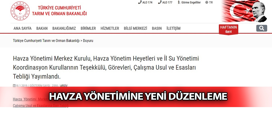 Havza yönetimine yeni düzenleme