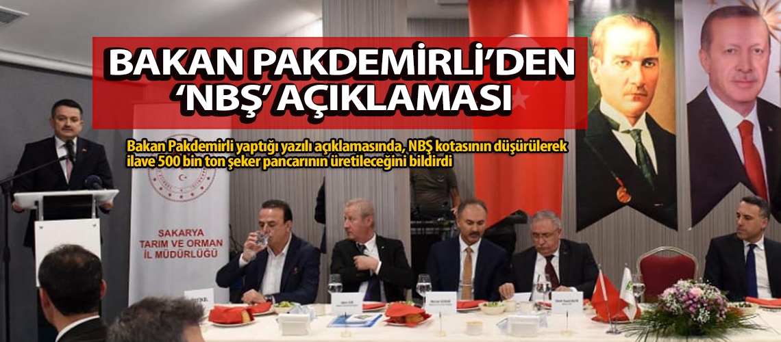 Bakan Pakdemirli’den ‘NBŞ’ açıklaması