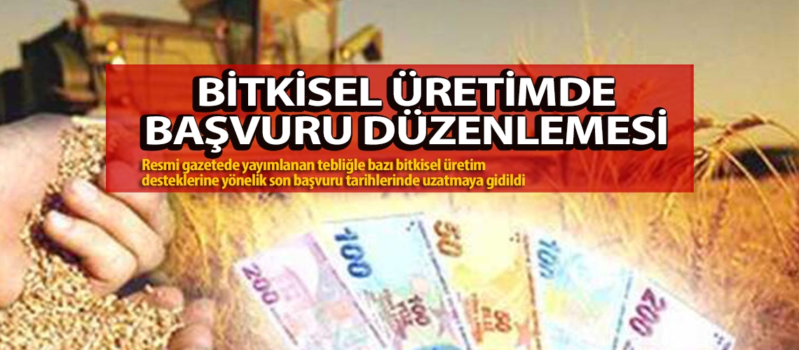 Bitkisel üretimde başvuru düzenlemesi