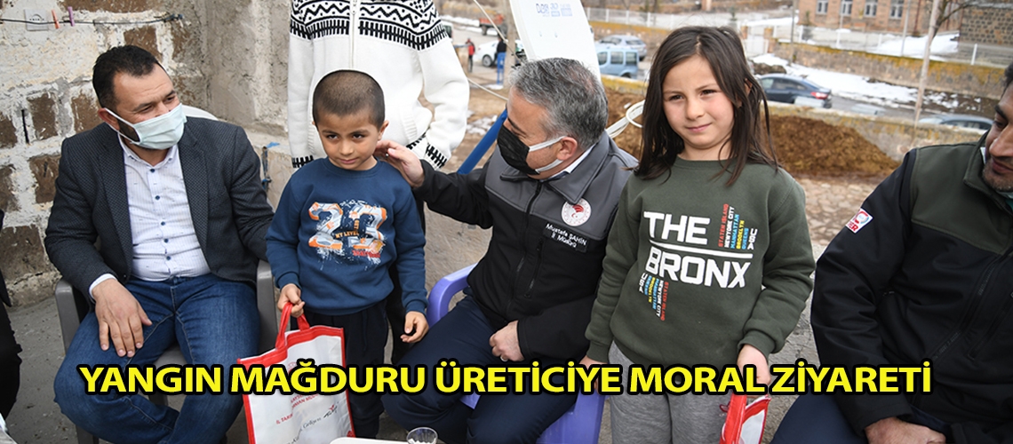 Yangın mağduru üreticiye moral ziyareti